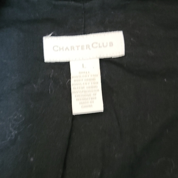 Charter Club jacket black floral print size L - Picture 6 of 7
